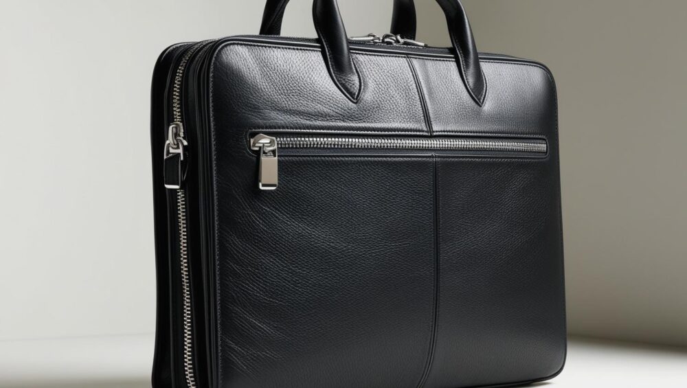 黒いレザー製のブリーフケース