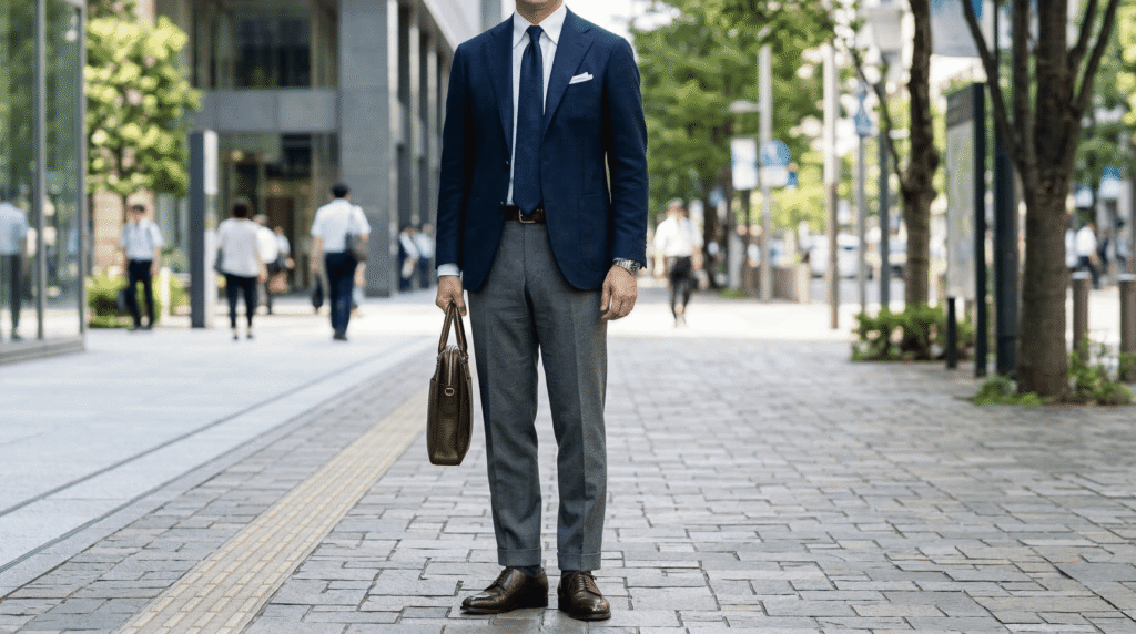 ビジネスカジュアルスタイルのビジネスマン