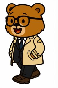 コートを着たくまを