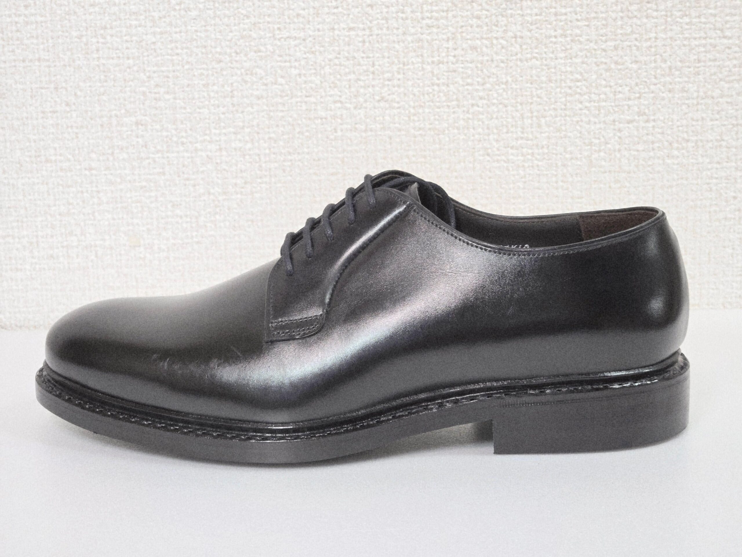 サイドビュー。ストームウェルトの張り出しとダイナイトソールの厚みがよくわかる